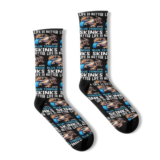 Lizard Collector Reptile Lover Blue Tongue Skink Socks