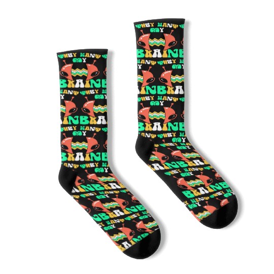 Alien, Aliens, UFO, UAP, Space Unknown Flight Socks