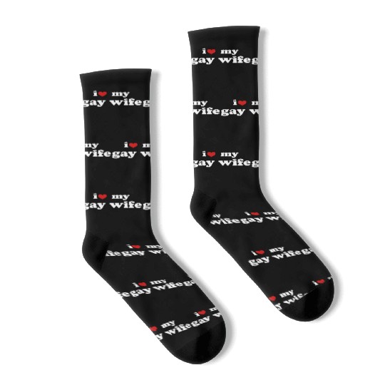 I Love My Gay Wife LGBTQ Wedding Relationship Socks