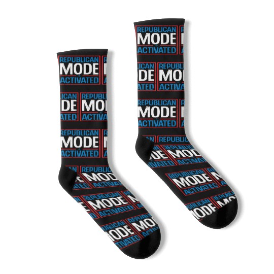Republican Mode Activated American Voter Voting Socks