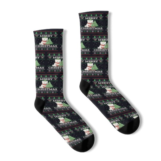Polar Bear Sweater Ugly Christmas Socks