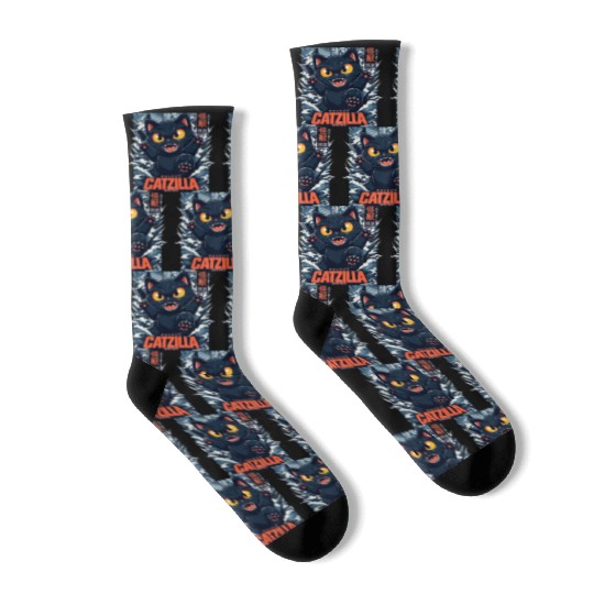 Kaiju Catzilla in Japan Tokyo Socks
