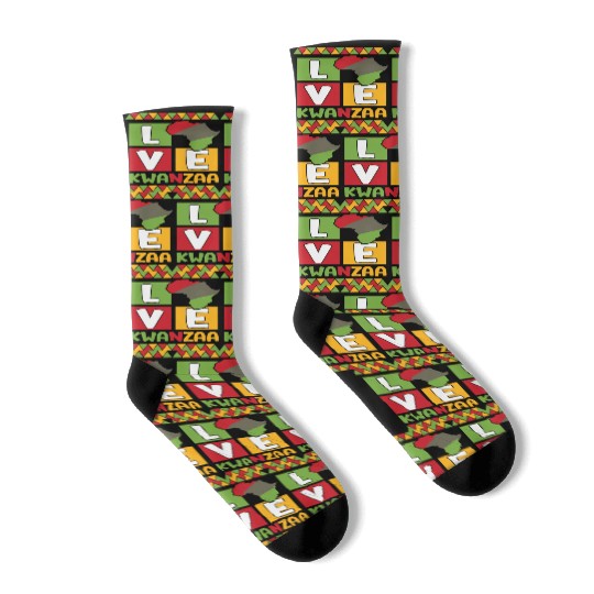 Happy Kwanzaa Vibes Black Heritage Holiday Socks