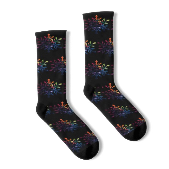 Colorful Gradient Snowflake Socks