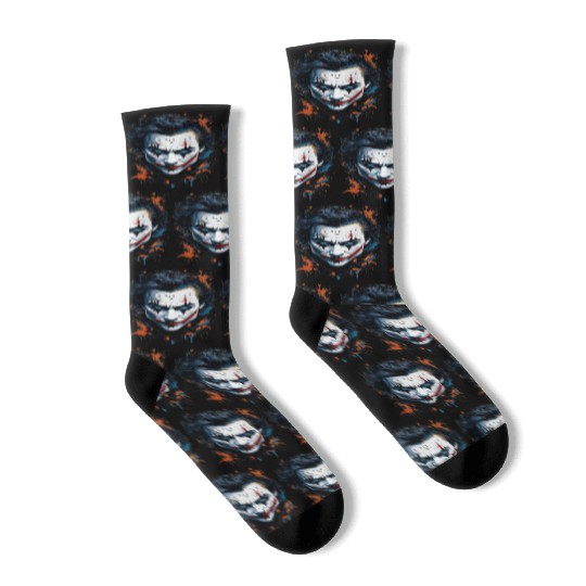 Chaos in Colors: Vibrant Joker Face Socks