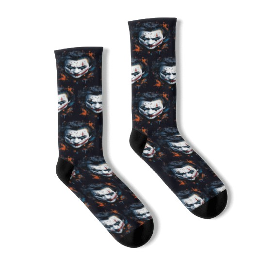 Chaos in Colors: Vibrant Joker Face Socks