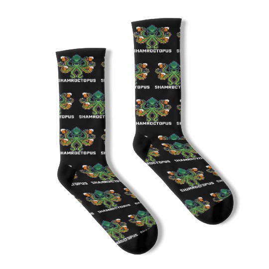 Shamroctopus Octopus Lover St Patrick's Day Socks