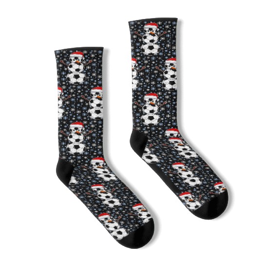 Soccer Fan Snowman Snowflakes Winter Lover Socks