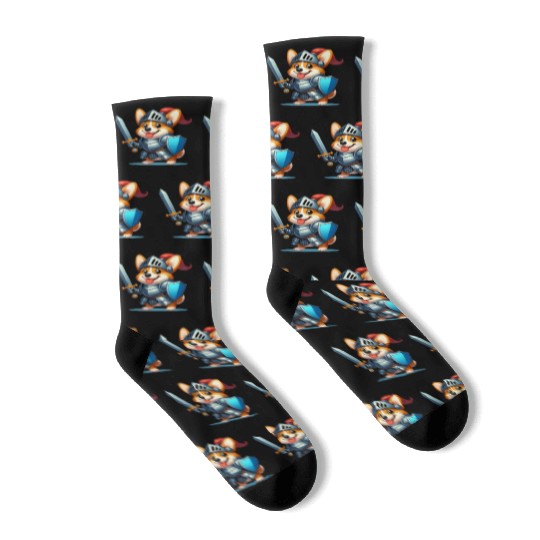 Corgi in knight armor Socks