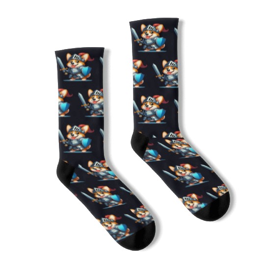 Corgi in knight armor Socks