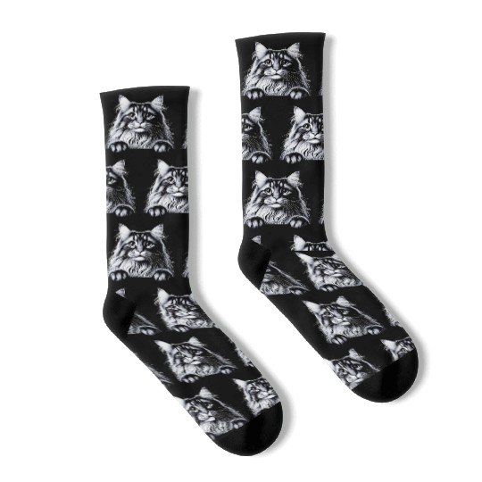 More Treats persian 2- Cute realistic cat drawing Socks