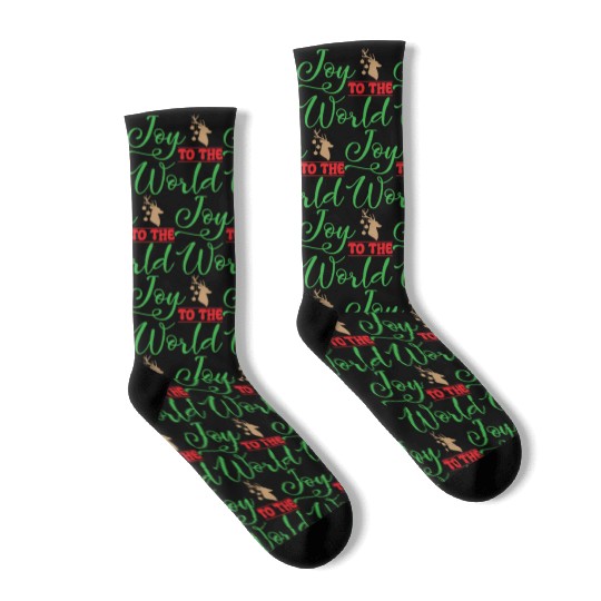 Joy to the world, Christmas design Socks
