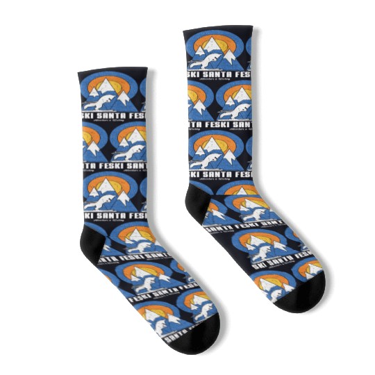 Retro Ski Santa Fe White Fox Socks
