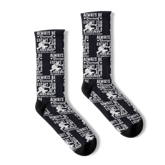 Funny Baseball Catcher Gift Socks