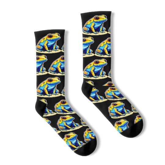 Golden Poison Frog Illustration Socks
