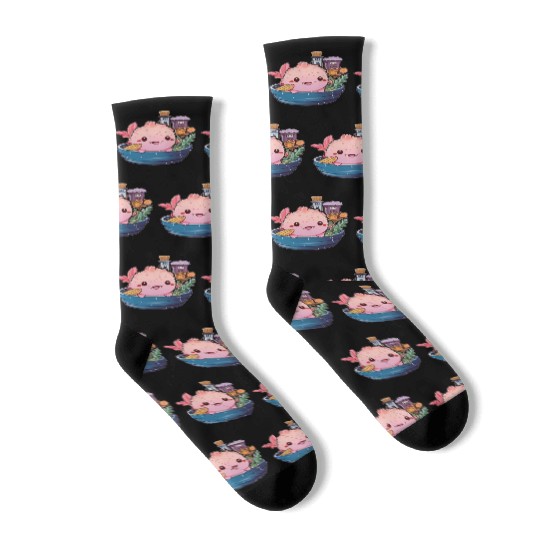 Axolotl Ramen Anime Kawaii Japanese Noodles Girls Socks