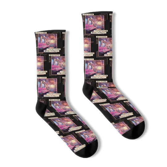 Japanese Aesthetic Subway Streetwear Vaporwave Ret Socks