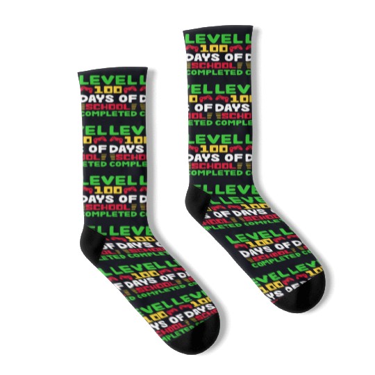 Level 100 Days Of School Completed Socks