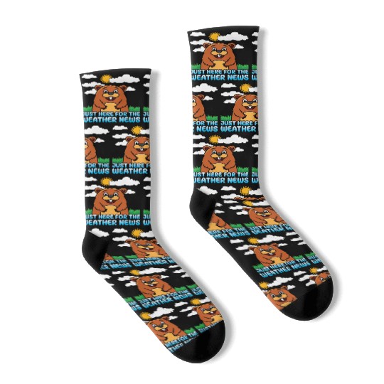 Just Here For The Weather News Happy Groundhog Day Socks