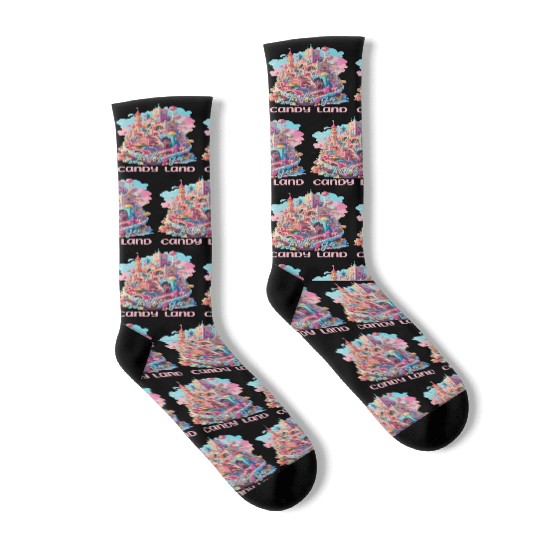 Let's Go Candy Land Graphic Socks