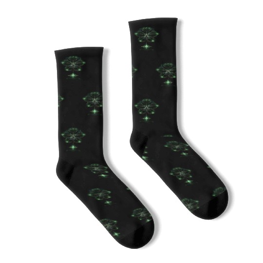St Patricks Day Shamrock Geometric Clover Socks