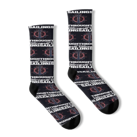 Sailing through Retirement Fisherman Gift Socks