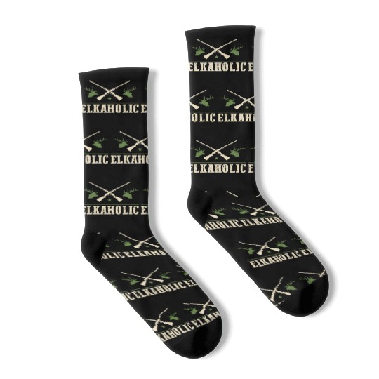 Elk Hunting Elkaholic Hunters Socks