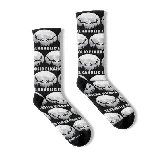 Elk Hunting Elkaholic Hunters Socks