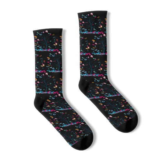 Butterfly Tree Beautiful Women Men Kids Graphic Socks