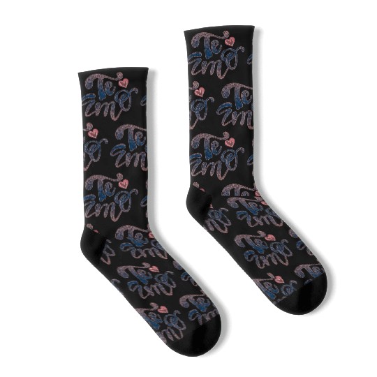 I love you with heart Socks
