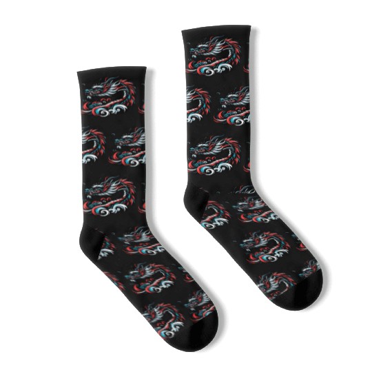Colorful Chinese Dragon Artwork Essentials Socks