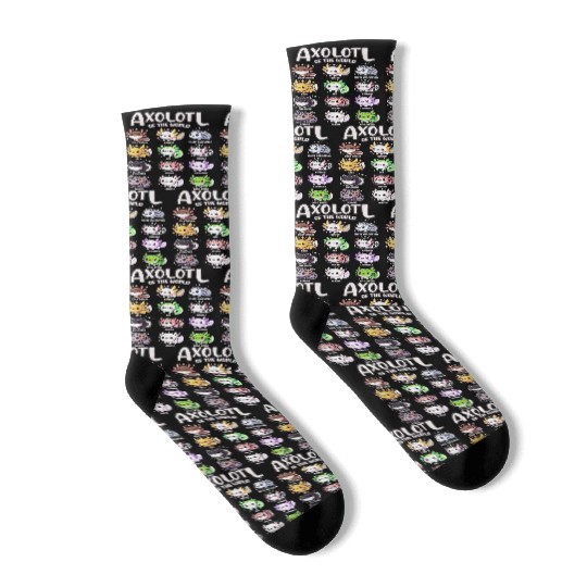 Axolotls Of The World Kawaii Types Of Axolotl Fish Socks