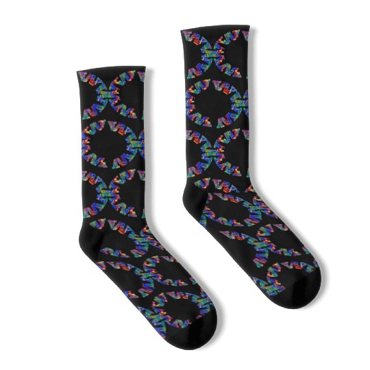 English-W alphabet black font letters Socks
