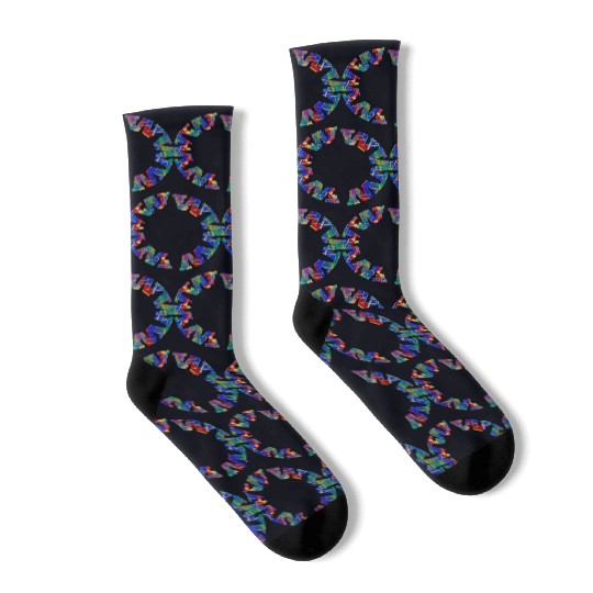 English-W alphabet black font letters Socks