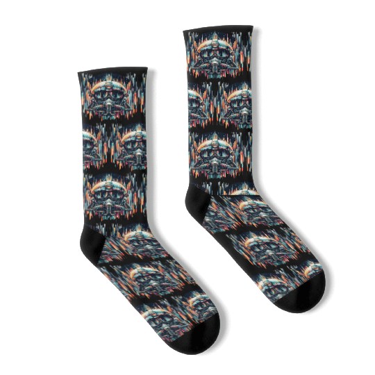 Urban Astronaut - Sci-Fi Cityscape Adventure Socks