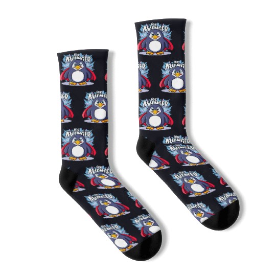 Superhero Penguin: The Ice Avenger Socks