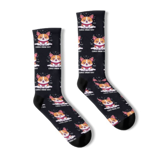Winter Corgi: Corgi snow day Socks