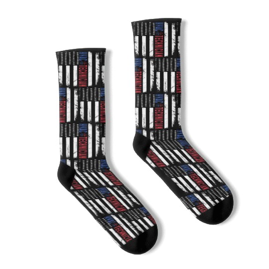 HVAC Technician US American Flag HVAC Mechanic Socks