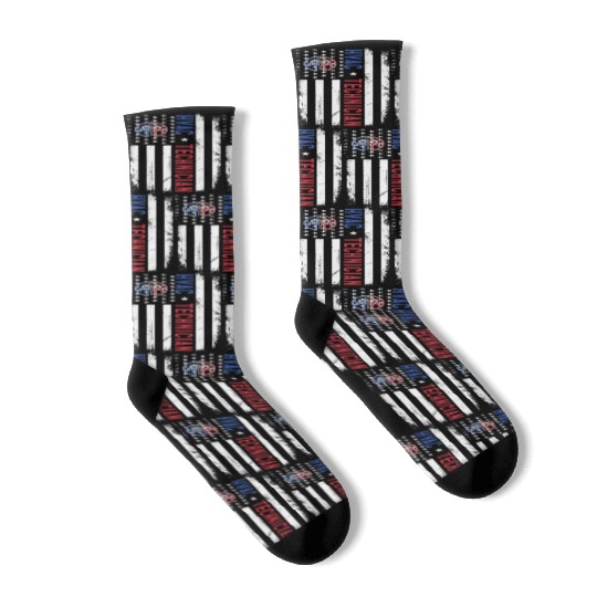 HVAC Technician US American Flag HVAC Mechanic Eng Socks