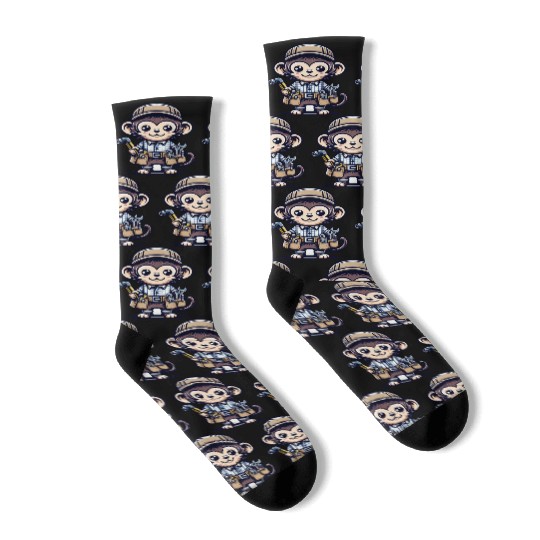 Cute Monkey Craftsman Socks