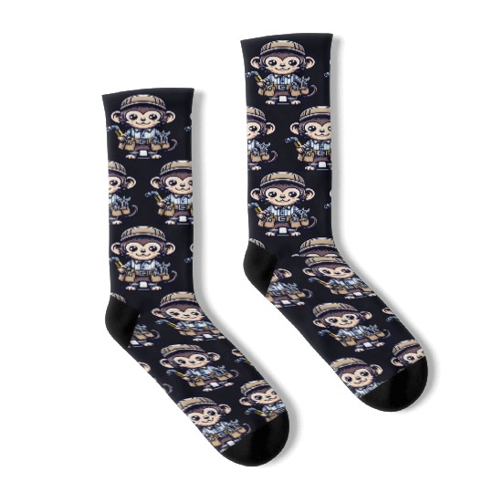 Cute Monkey Craftsman Socks