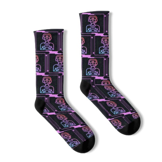 Sleeping By Day Gaming By Night Socks