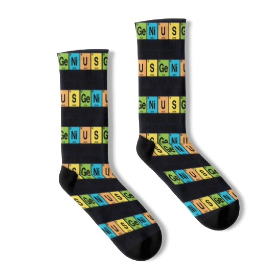 GENIUS Funny Periodic Table Socks