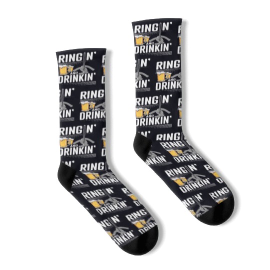 Ringin And Drinkin Horseshoe Pitching Socks