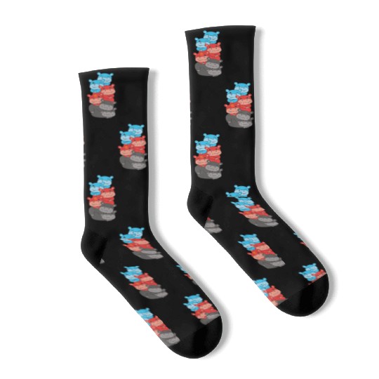 Polyamory Flag Pride Lgbtq Cute Hippo Socks