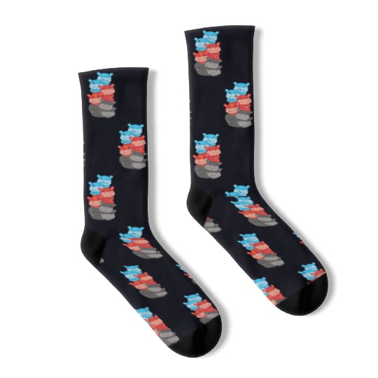 Polyamory Flag Pride Lgbtq Cute Hippo Socks