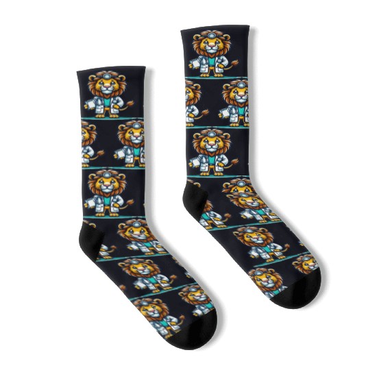 Cute Lion Doctor Socks