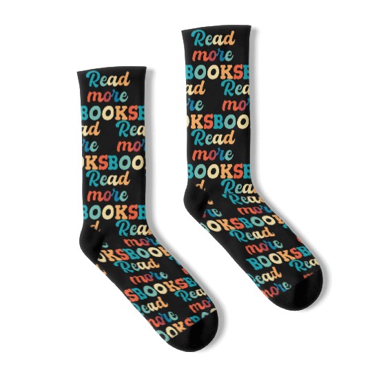 Read More Books Lover Bookworm Library Teachers Socks