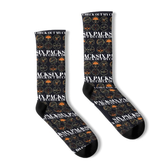 Funny Pilot Six Pack Aviation Flight Simulation Socks