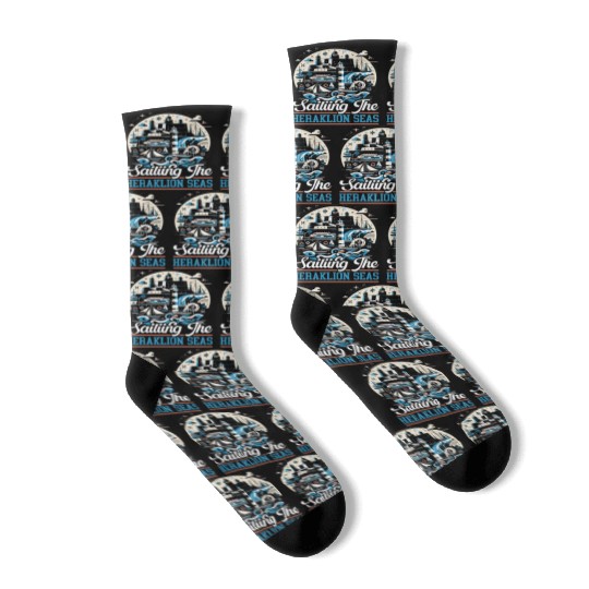 Heraklion Greece Travel Vacation Greek Heritage Socks